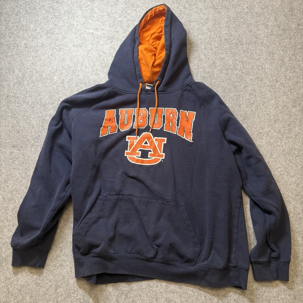 Auburn Tigers Hoodie Mens XXL Navy Orange Stadium Athletics AU Football Sweat